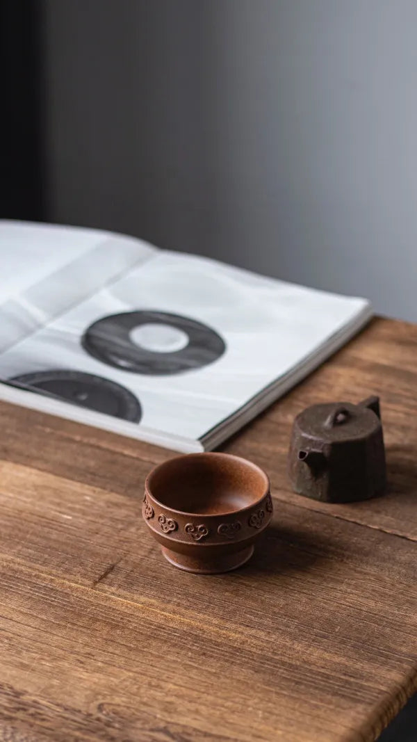 Mugu [Chen Mingyuan Master Cup] Super fine workmanship, high-quality clay, high-temperature firing of high-quality clay, handmade with Ruyi pattern, auspicious meaning, overall calm and majestic